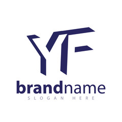 Y F Initial Letter logo in negative space vector template