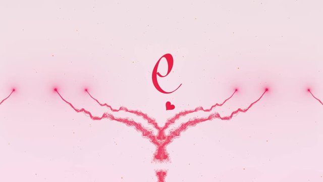 I love you Love confession. Valentine's Day heart made of pink splash is appearing. Then comes the lettering. The heart is dispersing. Isolated on light pink background. Action. Animation. 4K.