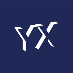 Y X Initial Letter logo in negative space vector template