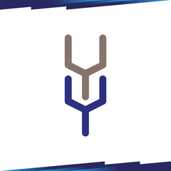 Obraz premium YY Initial Letter Logo Vector Template