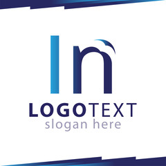 in Initial Letter with bird Logo Vector Template