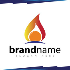 Flame oil symbol logo template
