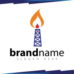 Flame oil symbol logo template