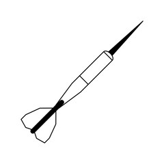 Dart arrow sport equipment isolated in black and white