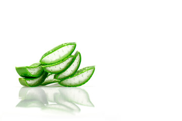 Slice Aloe Vera useful herbal medicine for skin care and hair care.