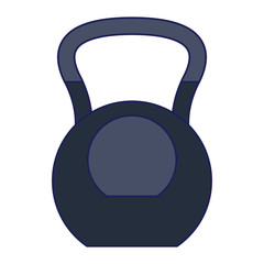 Kettlebell gym equipment isolated blue lines