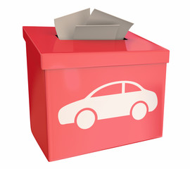 Car Vehicle Automobile Suggestion Box Ideas Choices 3d Illustration