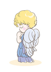 祈りの子供・天使のイメージ（横顔）