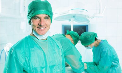 Two surgeons in the  operating room