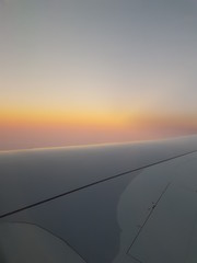Fototapeta na wymiar Sunset from the airplane