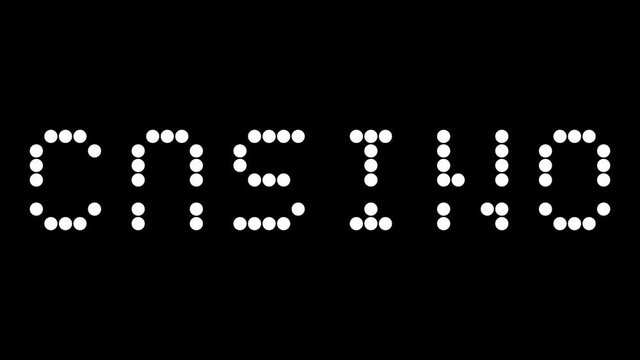 Casino sign in flashing lights animation with alpha channel.