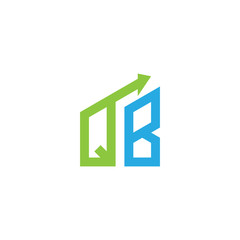 initial letter logo with growing arrows