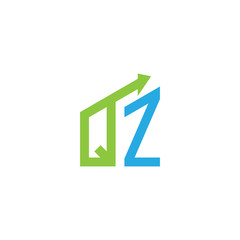 initial letter logo with growing arrows