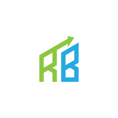 initial letter logo with growing arrows