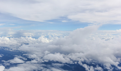 Fototapeta na wymiar Blue sky with white clouds,High angle view.