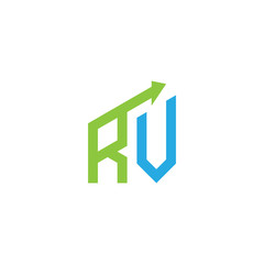 initial letter logo with growing arrows