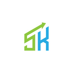 initial letter logo with growing arrows