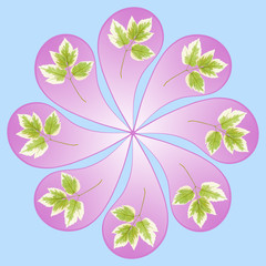 Ornamental pattern mandala with floral elements