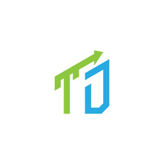 initial letter logo with growing arrows