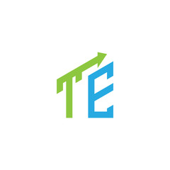 initial letter logo with growing arrows