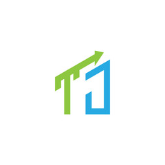 initial letter logo with growing arrows