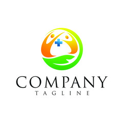 People Leaf Logo Design Nature Health . People wellness Logo Design . ecology logo Design Template