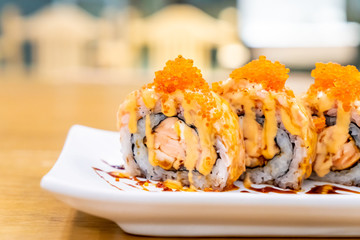 Salmon Roll Sushi with Cheese