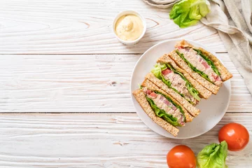 Foto op Plexiglas Homemade Tuna Sandwich © topntp