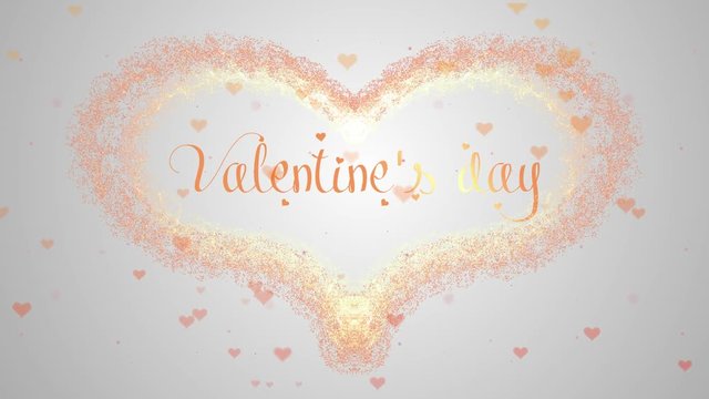 Valentine's Day heart made of orange splash is appearing. Then the heart is dispersing. Isolated on white background. Be my valentine Share love. Action. Animation. 4K.