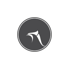 Obraz premium Circle with Rooster head silhouette logo design