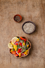 Vegetable salad with beans