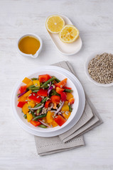 Vegetable salad with beans