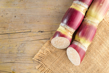 stack of sugar cane on the table