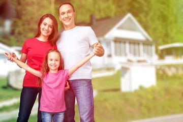 Fototapeta premium Portrait of Happy Family with Daughter