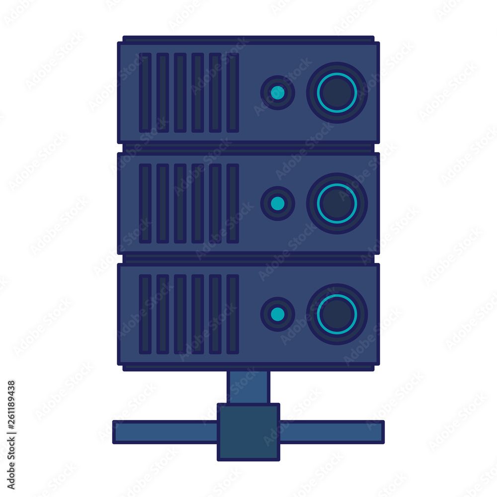 Poster database server technology isolated blue lines