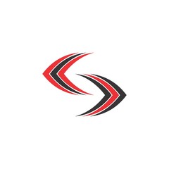 S letter with back and forth arrow logo design