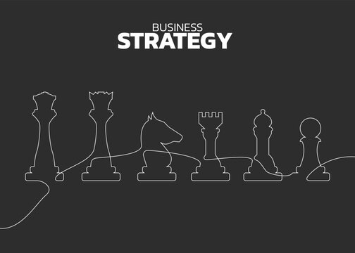 chess piece silhouette line vector. icon for business planning and strategy thinking