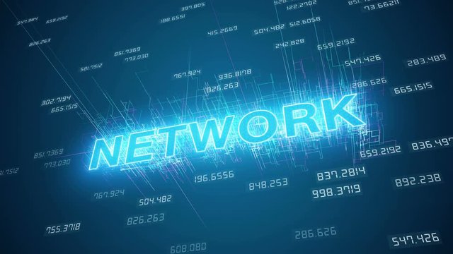 Video animation of network on blue background