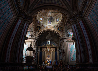 Fototapeta premium Inside the Sanctuary in Tlalpujahua Michoacan Mexico