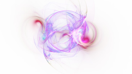 Abstract transparent violet and pink crystal shapes. Fantasy light background. Digital fractal art. 3d