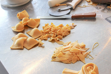 生パスタを作っている様子