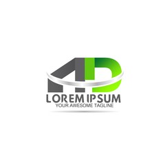 initial letter swoosh simple logo vector