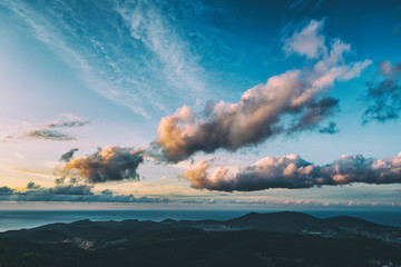 clouds over the city of Otaru Hokkaido 