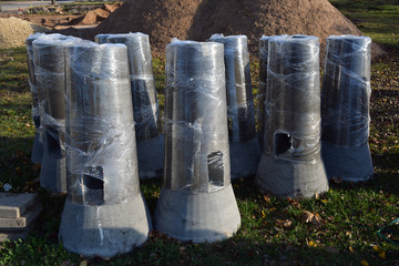 New concrete street light lamp base group