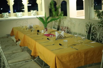 table in a restaurant