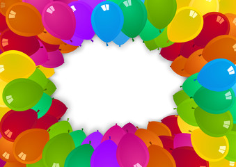 Colorful Party Balloons Background - Birthday or Festive Illustration for Your Graphic Projects, Vector