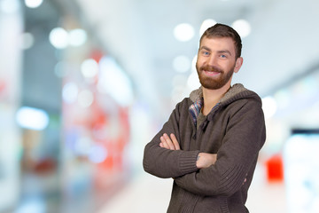 Closeup portrait of a happy young man smiling