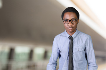 handsome african man looking at the camera