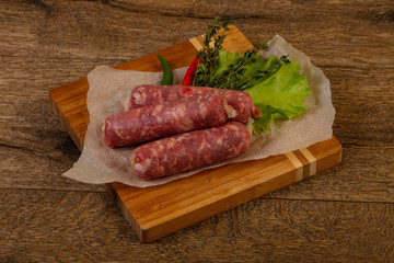 Raw pork sausages