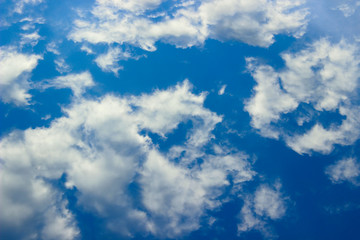  Blue Sky And White Clouds. Horizontal Shot Of A Beautiful Sky Background. Heaven,  Nature Concept.